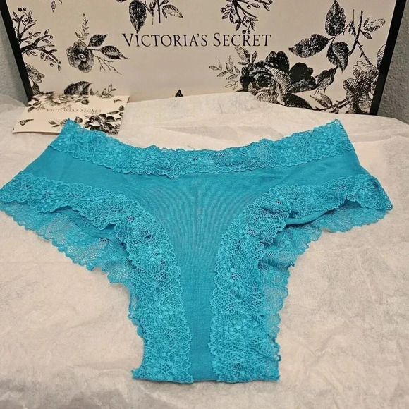 NWT Victoria Secret Panties Women GREEN BLUE SMALL Lace Very Sexy - Picture 1 of 7